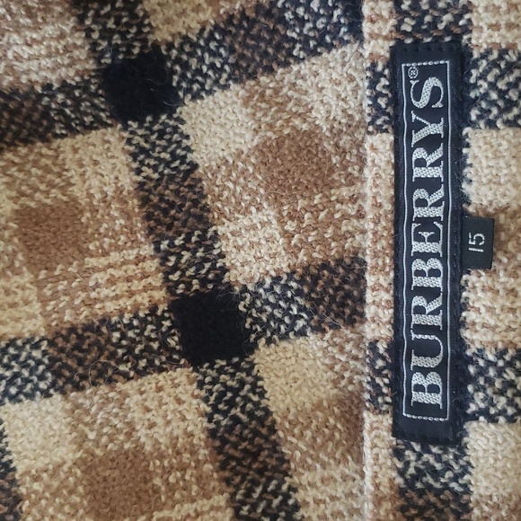 Vintage Burberry Large Skirt Suite & Jacket Plaid Detachable Faux Fur Collar - Picture 7 of 16